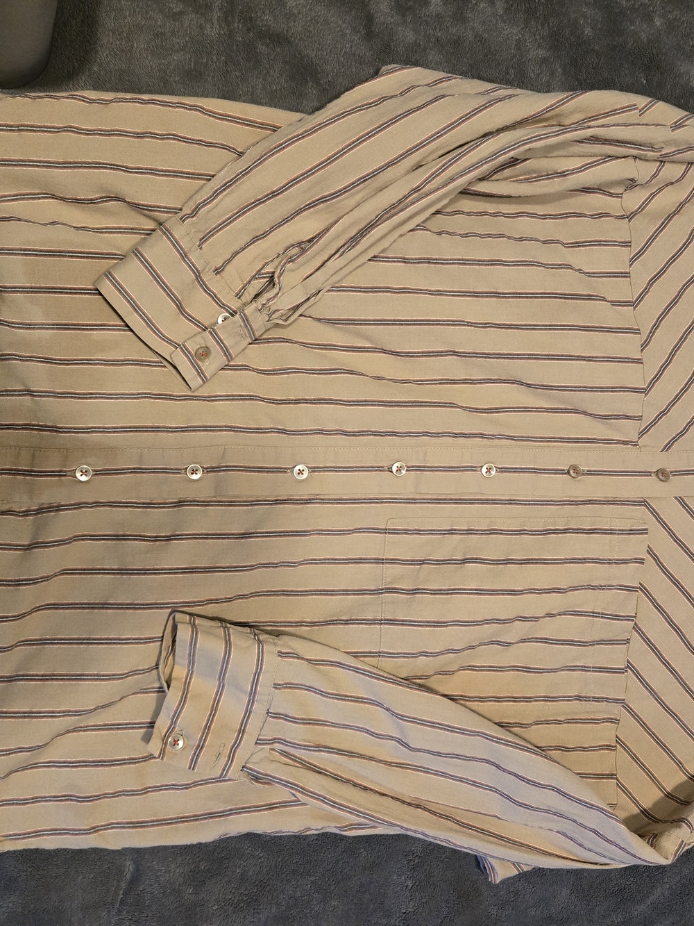 Pilcro Beige Striped Oversized Button Down - Picture 4 of 4